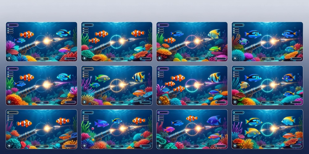 Ảnh top game bắn cá vàng nh88 với các phiên bản phổ biến và người chơi đang tham gia sôi động