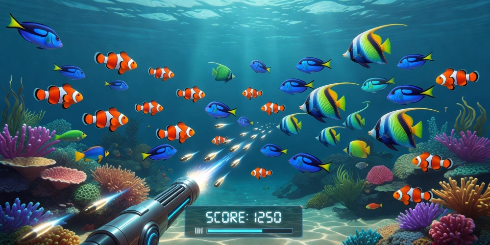 Hình ảnh minh họa trò chơi bắn cá zui nh88 với đồ họa sống động và cá đa dạng