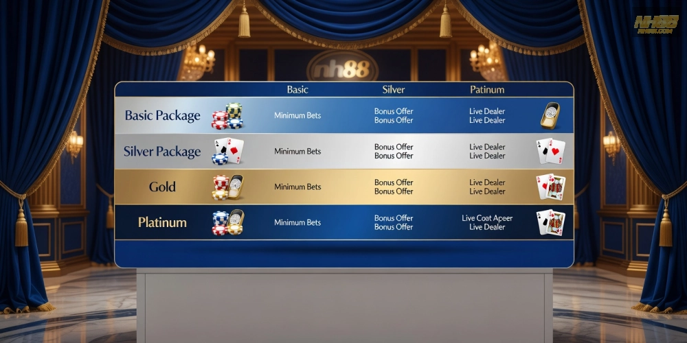 Bảng giá chi tiết các gói baccarat live casino nh88 cập nhật 2025