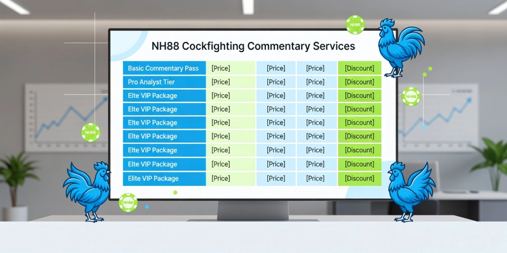 Bảng giá dịch vụ đá gà bình luận viên nh88 cập nhật 2025 với các gói ưu đãi hấp dẫn