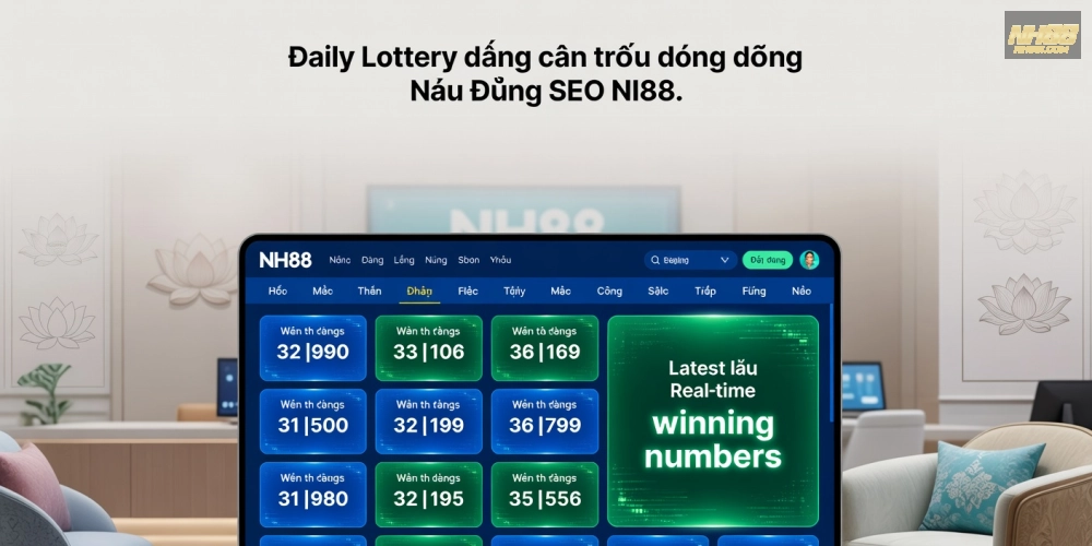 Hình ảnh minh họa khái niệm xổ số hôm nay trên nền tảng NH88 với giao diện hiện đại và kết quả realtime.