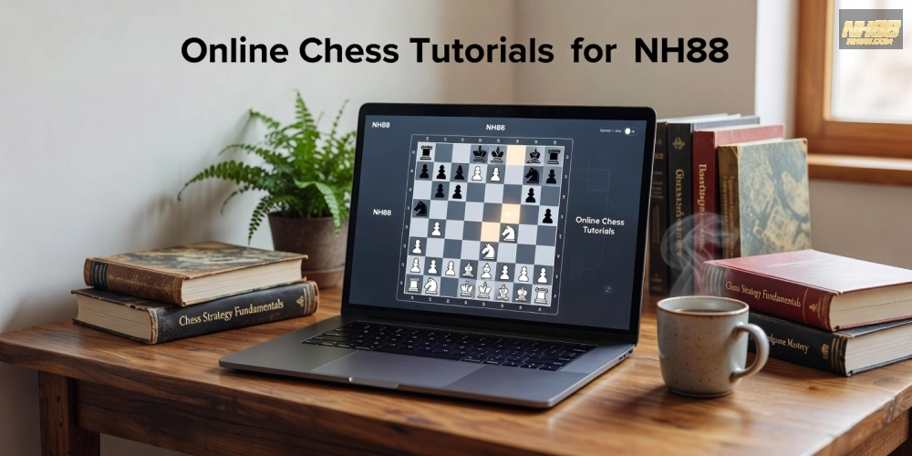 Hình minh họa bàn cờ vua trực tuyến trên nền tảng NH88 với giao diện hiện đại