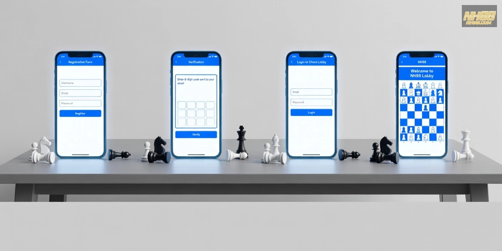 Hình hướng dẫn từng bước đăng ký tài khoản chơi cờ vua trên NH88