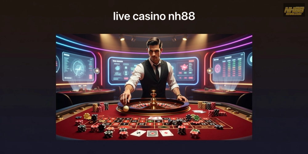 Khái niệm live casino nh88 được minh họa qua giao diện sòng bạc trực tuyến hiện đại