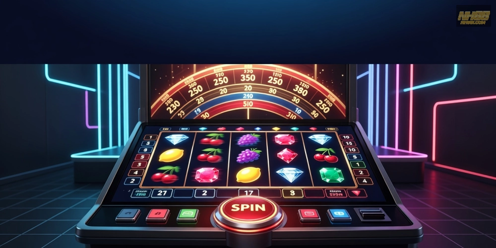 Minh họa khái niệm quay nổ hũ nh88 với biểu tượng jackpot hấp dẫn