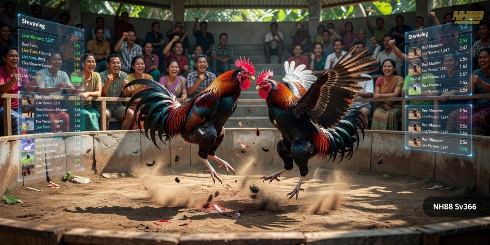 Hình ảnh trực tiếp trận đá gà trên Sv366 qua NH88 với không khí sôi động